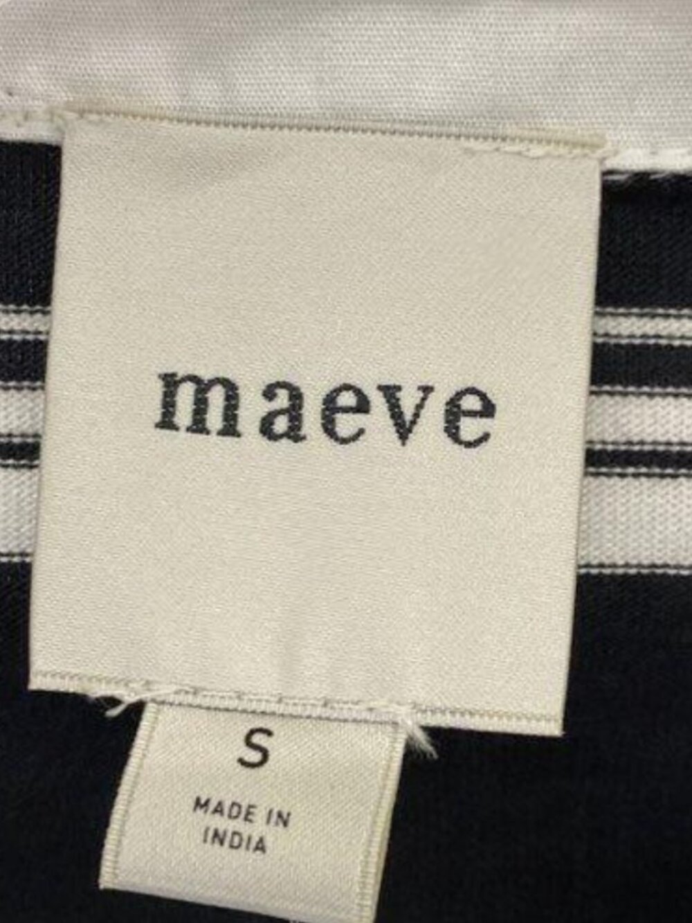 Maeve Black White Striped Sequin Rugby Polo Shirt NWT Small - Picture 5 of 7